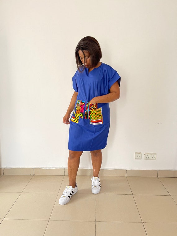 Ankara print shift dress mini dress