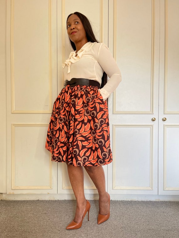 Ankara african Print Skater circle full Gathered Skirt Etsy UK