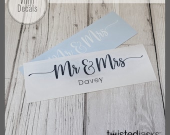 Wedding Sticker Themed 'Just Married' Vinyl Decal Stickers - Home Crafting Project Idea - Wedding Ideas