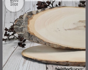 Large Natural Poplar Wood Oval Log Slice Wood Tree Bark Rustic Wedding Centrepiece Decorative  Craft & Pyrography