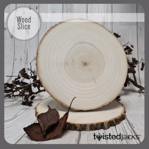 Large Decorative Poplar Wood Log Slice Natural Rustic Wood Table Centrepiece Display Design Pyrography