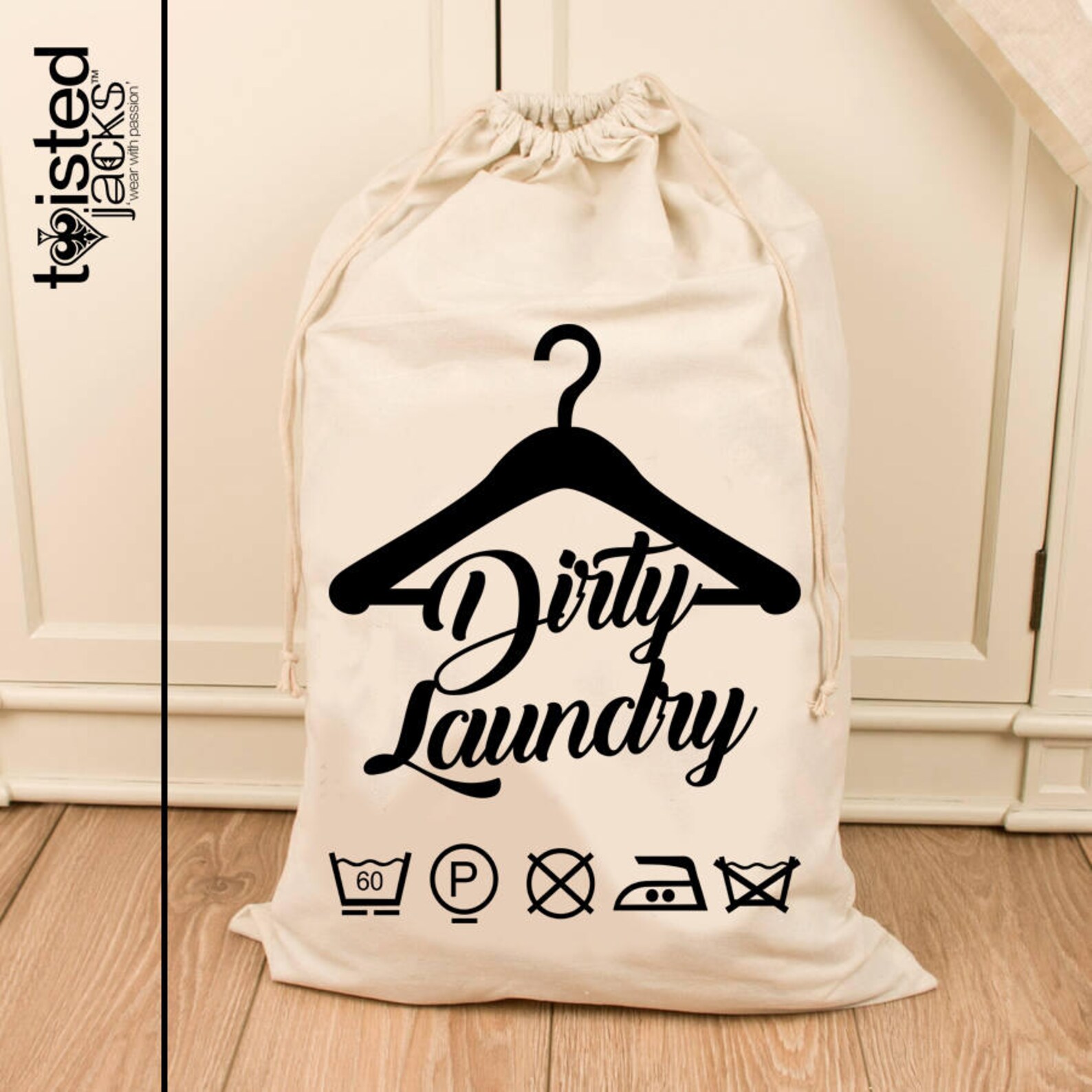 Bolsa de lavandería impresa grande material natural Chic | Etsy