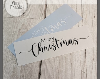 Merry Christmas Script Font Cut Decal x2 Vinyl Decal Stickers - Home Crafting Project Idea - Christmas Gift Idea