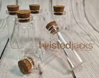 Small 6pcs Small Glass Bottles with Cork Tiny Spell Jars Glass Vials Potion