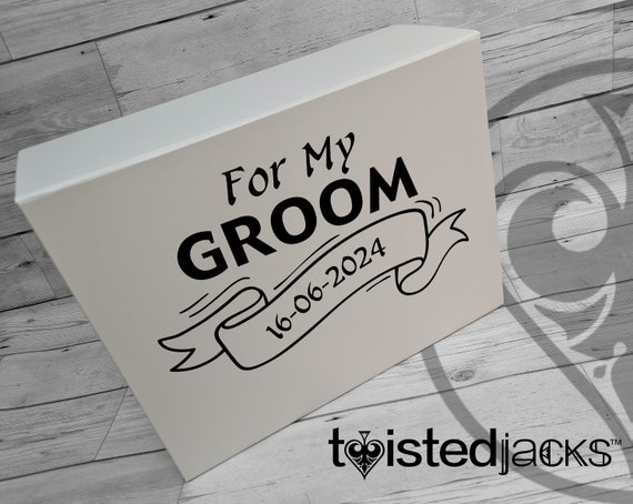 Large Personalized Groom Gift Box: Wedding Day Keepsake Box