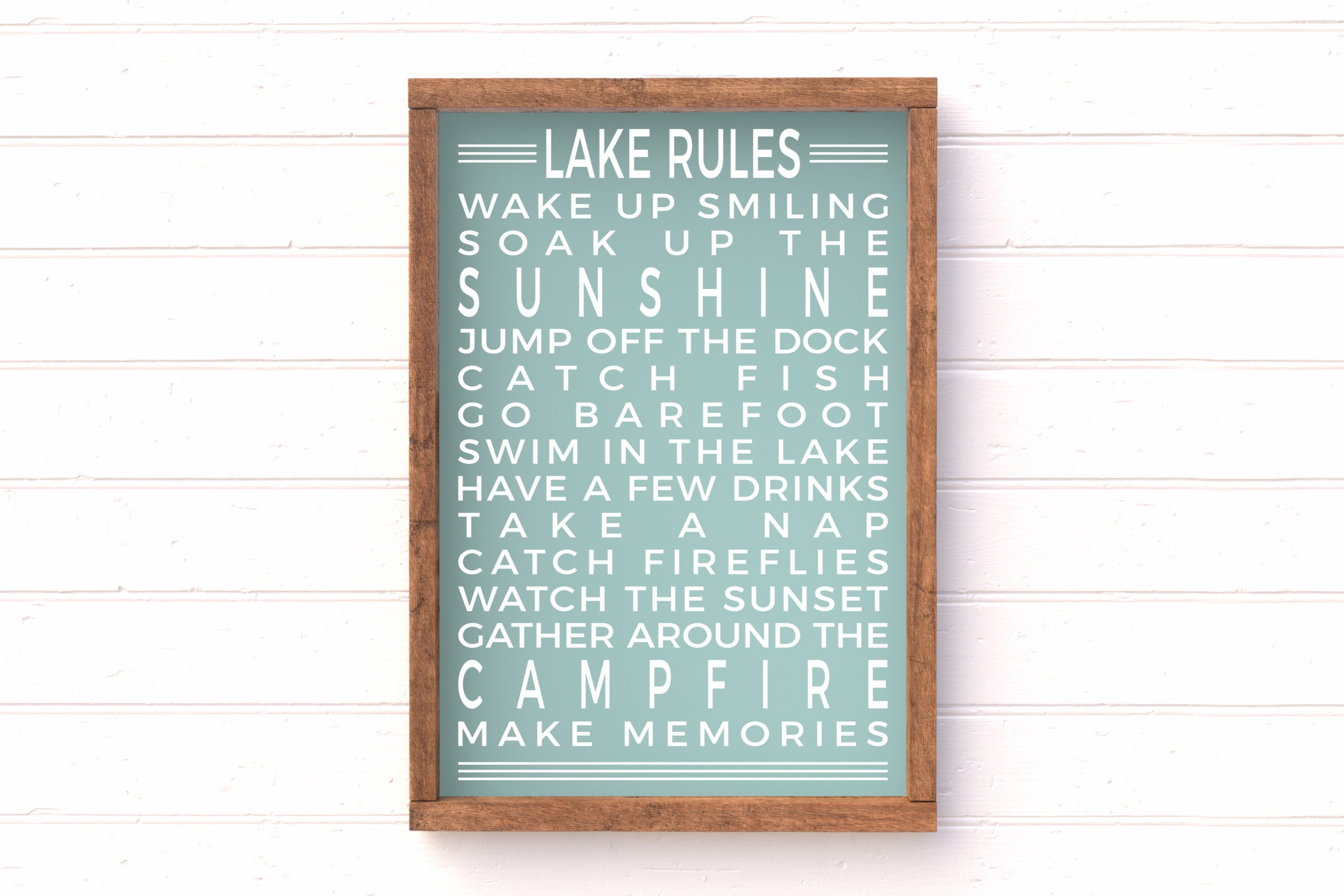 Lake Rules Sign Signs for Summer Framed Wood Sign | Etsy