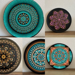 Dot mandala decorative plate
