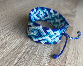 Handmade blue macrame bracelet