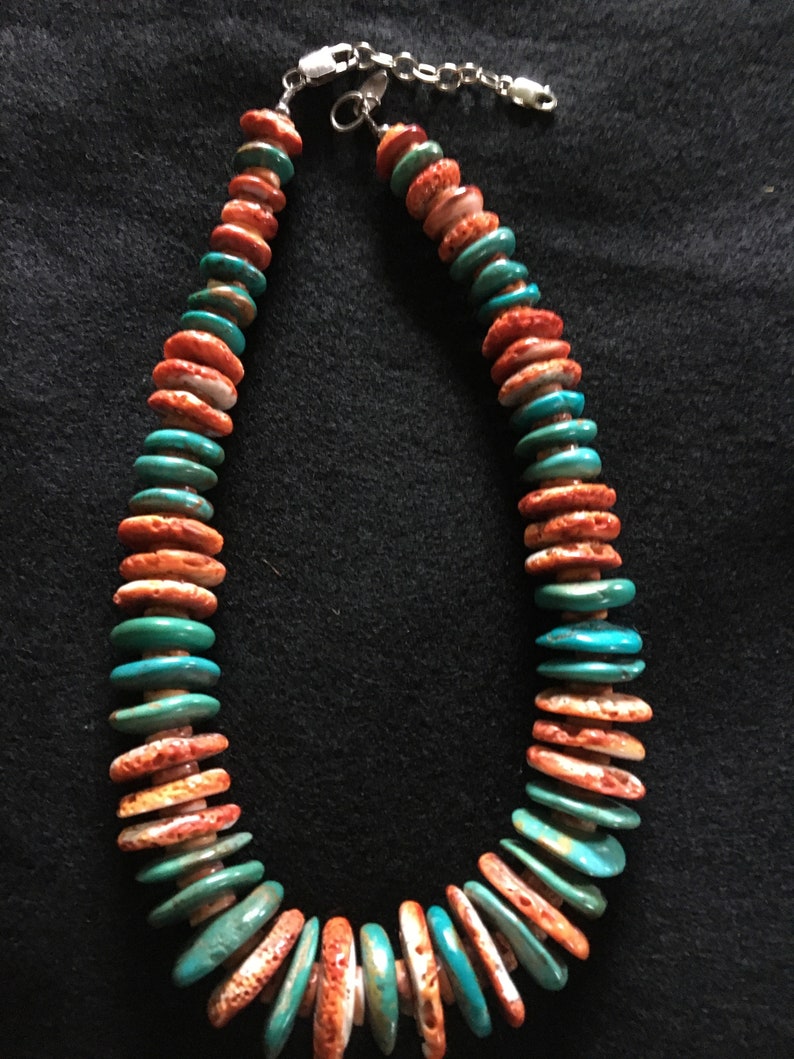 Navajo Orange Spiney Oyster Necklace - Etsy