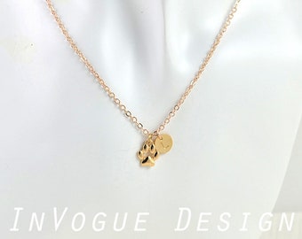 Simple Dainty Gold Dog Paw Necklace Jewellery Gold Personalised Engraved Bridesmaids Dog Paw Necklace Elegant Letter Necklace, Gold Necklace