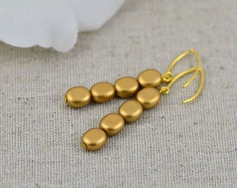 Dangle Drop Gold Earrings, Simple Gold Earrings, Lightweight Everyday Minimalist Earrings, Gold Jewellery, Earrings for women, Gift for Her