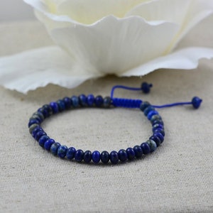 Sapphire Stone Lapis Bracelet, Genuine Lapis Lazuli Bracelet, Charming Blue Bracelet, Blue Gemstone Adjustable Bracelet Gemstone Jewellery