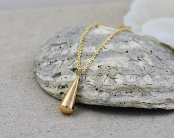 Dainty Gold Drop Necklace, Teardrop Elegant Gold Necklace, Everyday Minimalist Lightweight Necklace, Bridesmaids Gold Jewellery Gift for Her