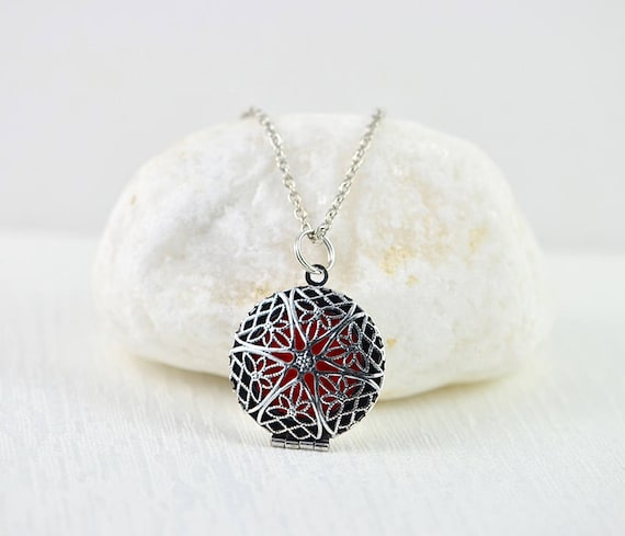 Silver Diffuser Necklace Aromatherapy 
