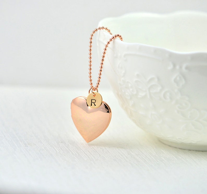 Elegant Silver Personalised Locket Heart Necklace Initials Etsy