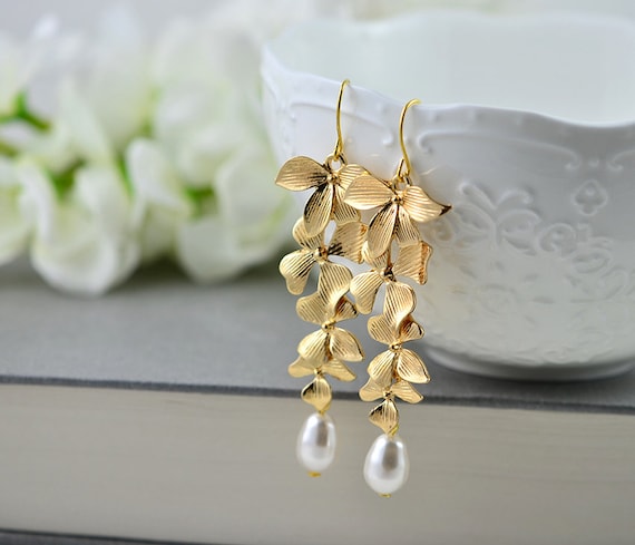 Cascading Raindrop Post Earrings 14kt Gold-Filled