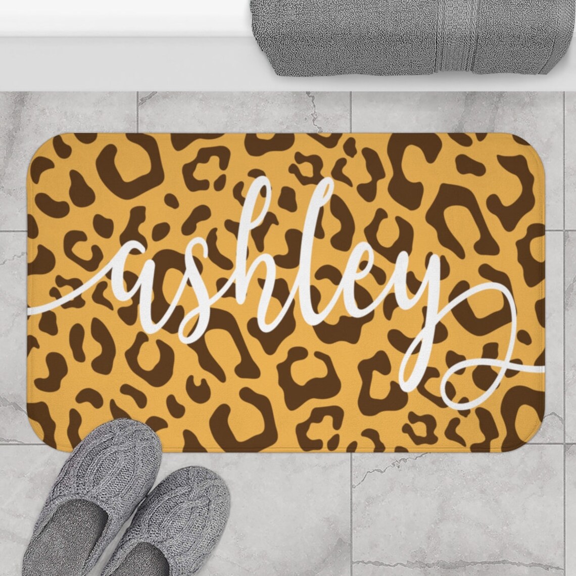 Leopard Print Bath Mat Bath Mat NonSlip Mat Bathroom Etsy
