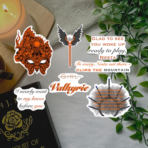 ACOSF Sticker Set 7 Stickers ACOTAR SJM Nesta Archeron Etsy UK