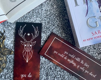 You Do Not Yield/Rattle The Stars -  Throne of Glass Double Sided Bookmark | SJM, Aelin Whitethorn