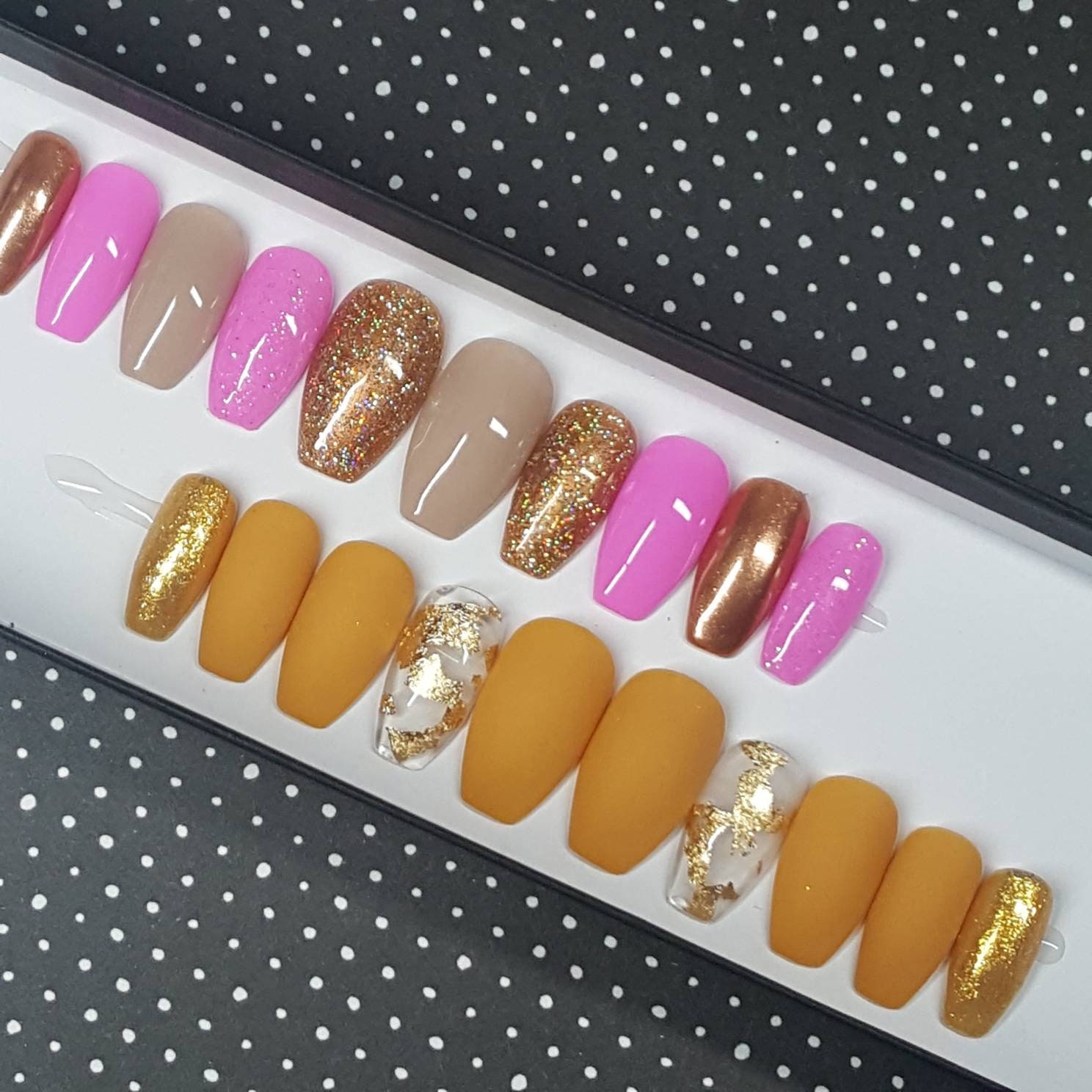Dijon Mustard Press On Nails Oval Nails Yellow Nails Glue ...