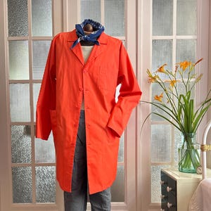Vintage Long Duster Coat Chore Jacket Shop Coat Overall Long Work Workers Workwear Smock Factory Atelier Artist smock Apron 2098