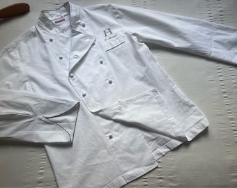 Pit 21.5"Kochjacke FRANCE Terre Textil Arbeitsjacke Zweireihig Mittel Groß Arbeitskleidung Arbeitskleidung Hobo Chore Worker Baumwollhemd 2154