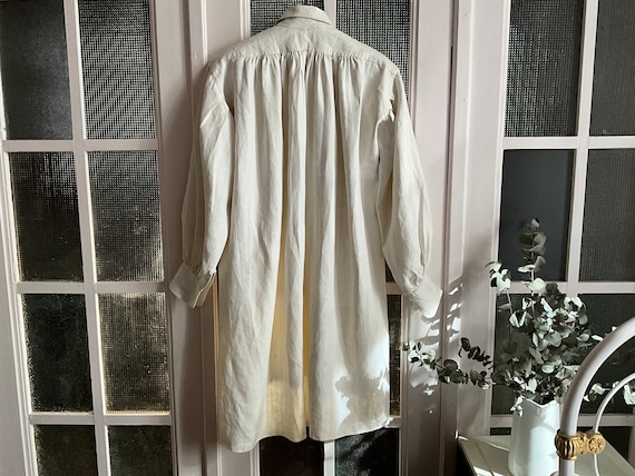 Antique French Linen Shirt Smock Large Workwear C… - image 7