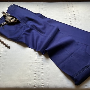 Vintage French Work Chore Trousers Pants W38 XL Hight waisted Workwear Work wear Worker Peasant Indigo blue Sanfor 1589
