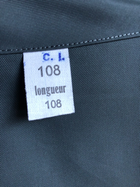 Pit 25" Vintage French Nylon Work Long Jacket Lar… - image 5