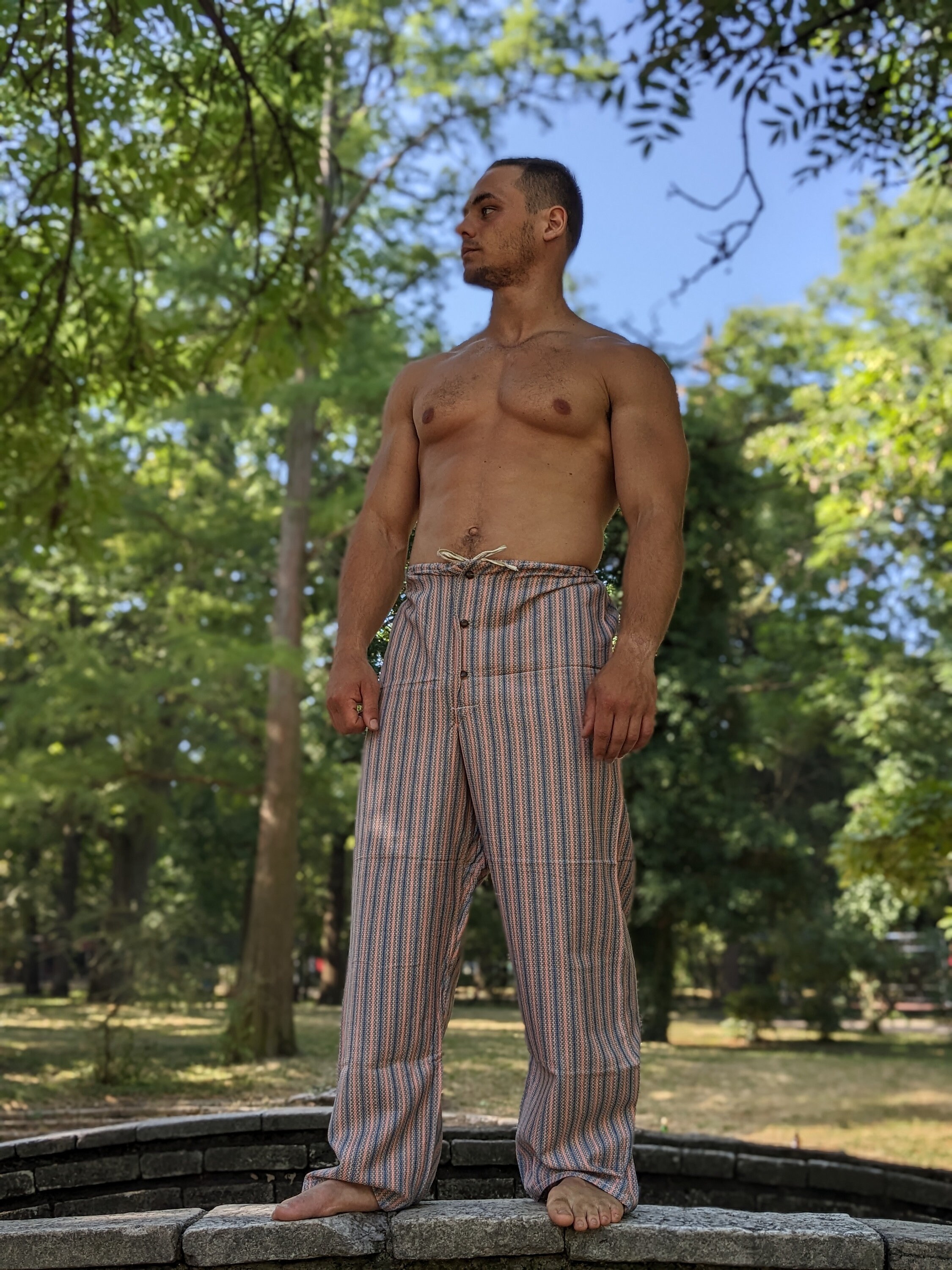 Prison Issue Pyjamas Vintage 60s French Brushed Flannel Cotton Stripe Pyjamas Pajamas ...