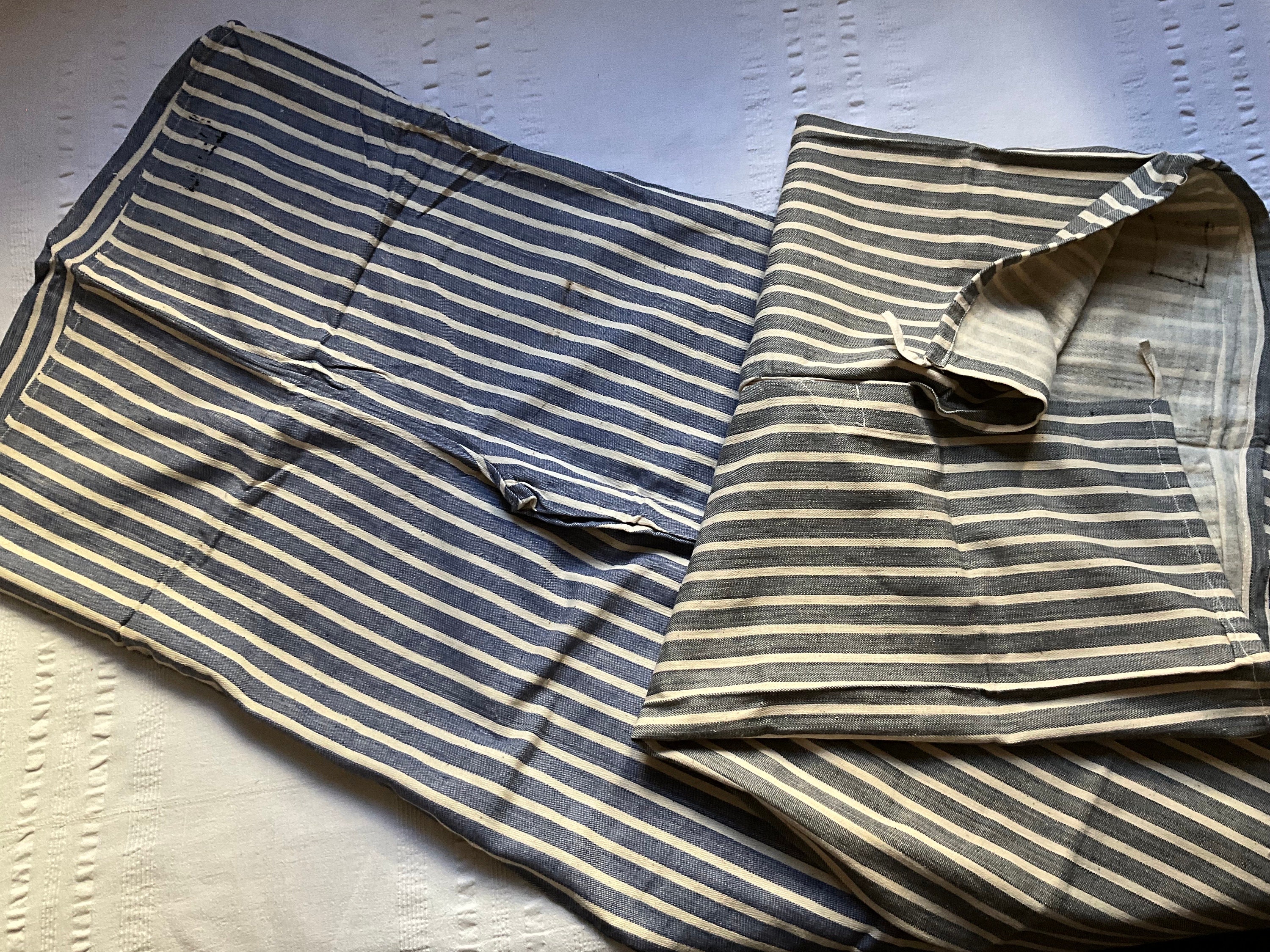 Vintage French Brushed Flannel Pant Cotton Stripe Pyjamas Pajamas ...