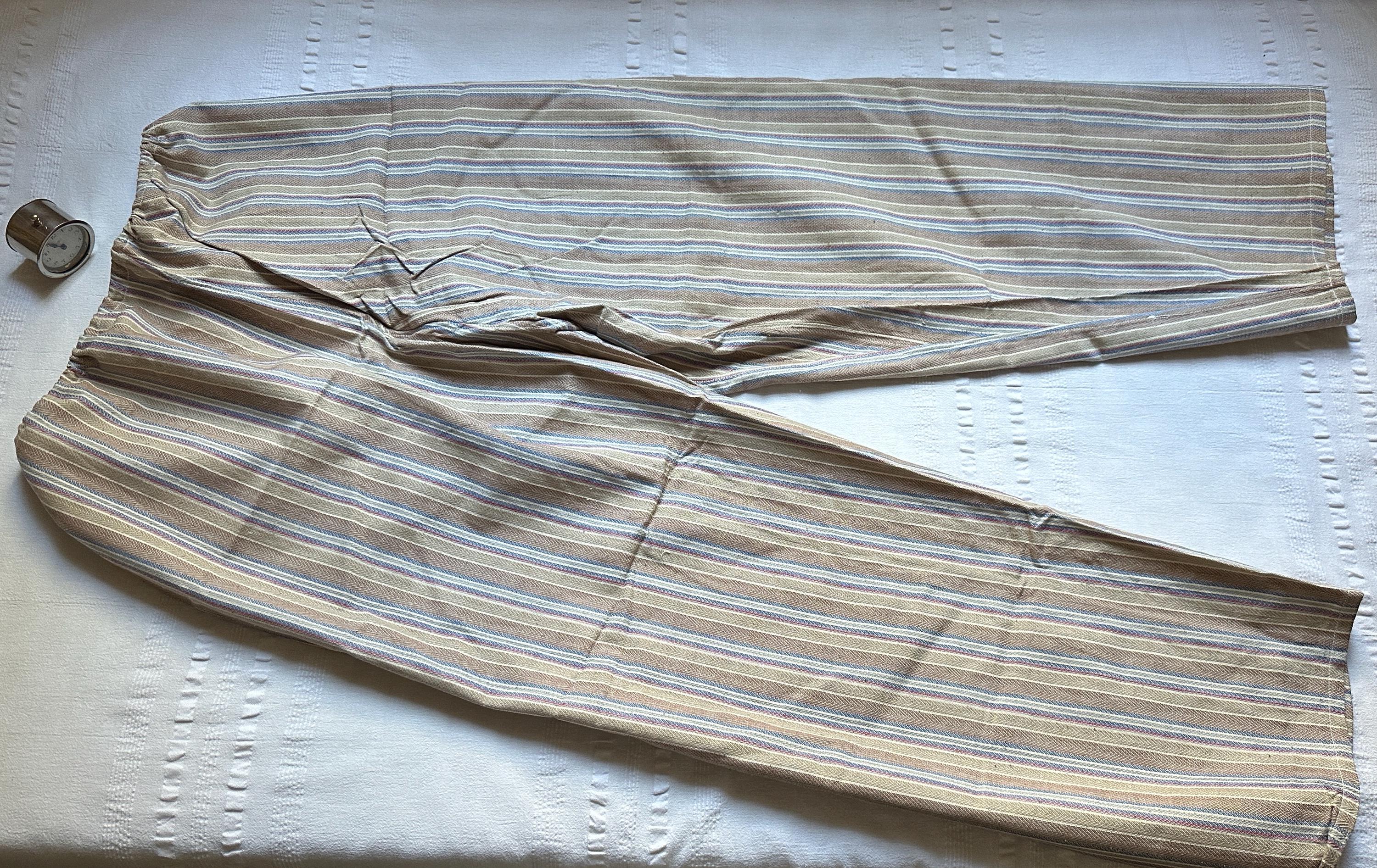 Vintage 60s French Brushed Flannel Cotton Stripe Pyjamas Pajamas ...
