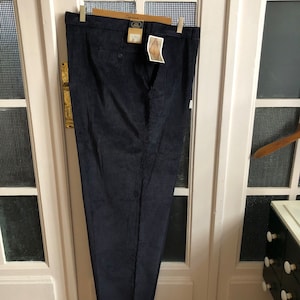 NOS Vintage 90&#39;s Work Cords Corduroy Trousers Pants W49&quot; L34&quot; 3XL 4XL Work wear Worker Workwear Utility Blue Cotton 1717