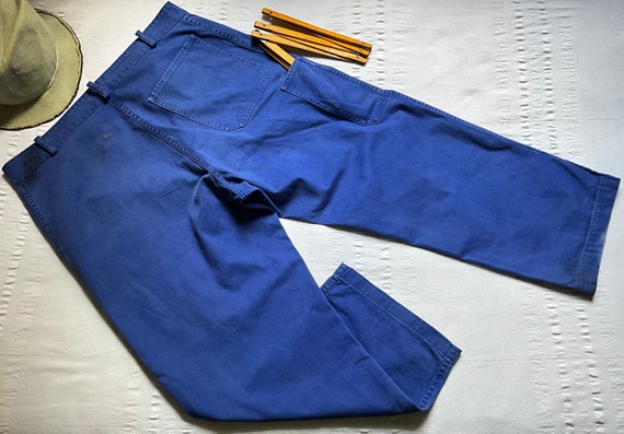 Vintage 90s Work Chore Trousers Pants W40" L26" L… - image 7