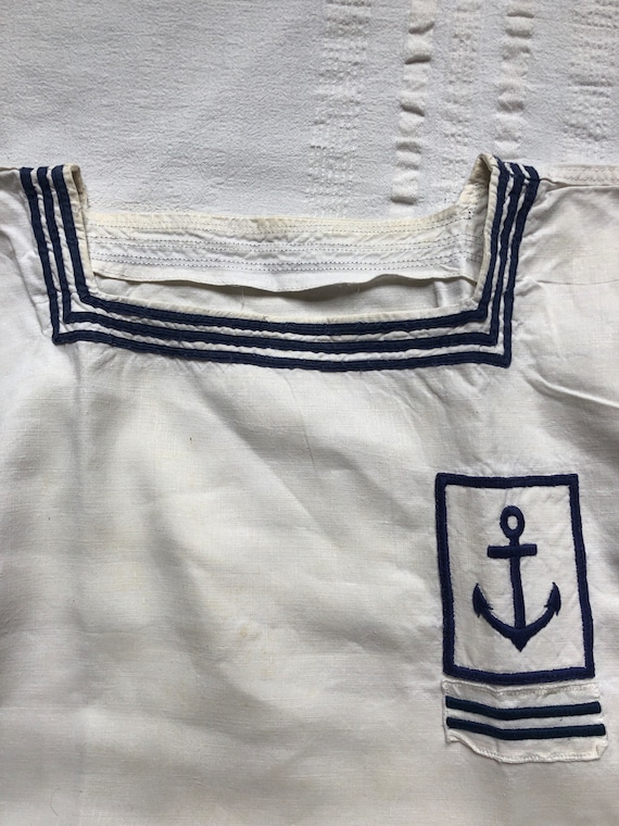 Vintage Antique Linen Marine Deck  Shirt Top Tee … - image 8