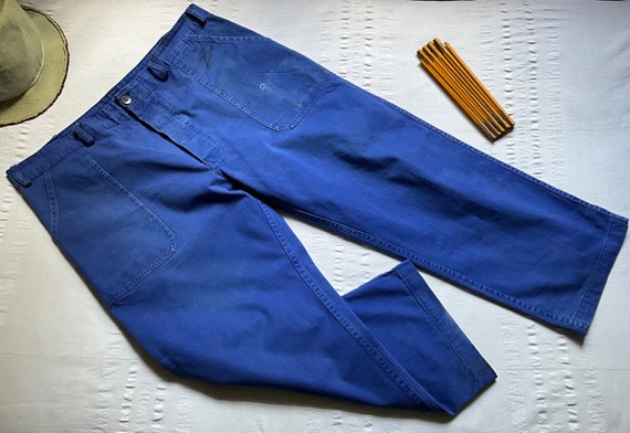 Vintage 90s Work Chore Trousers Pants W40" L26" L… - image 3