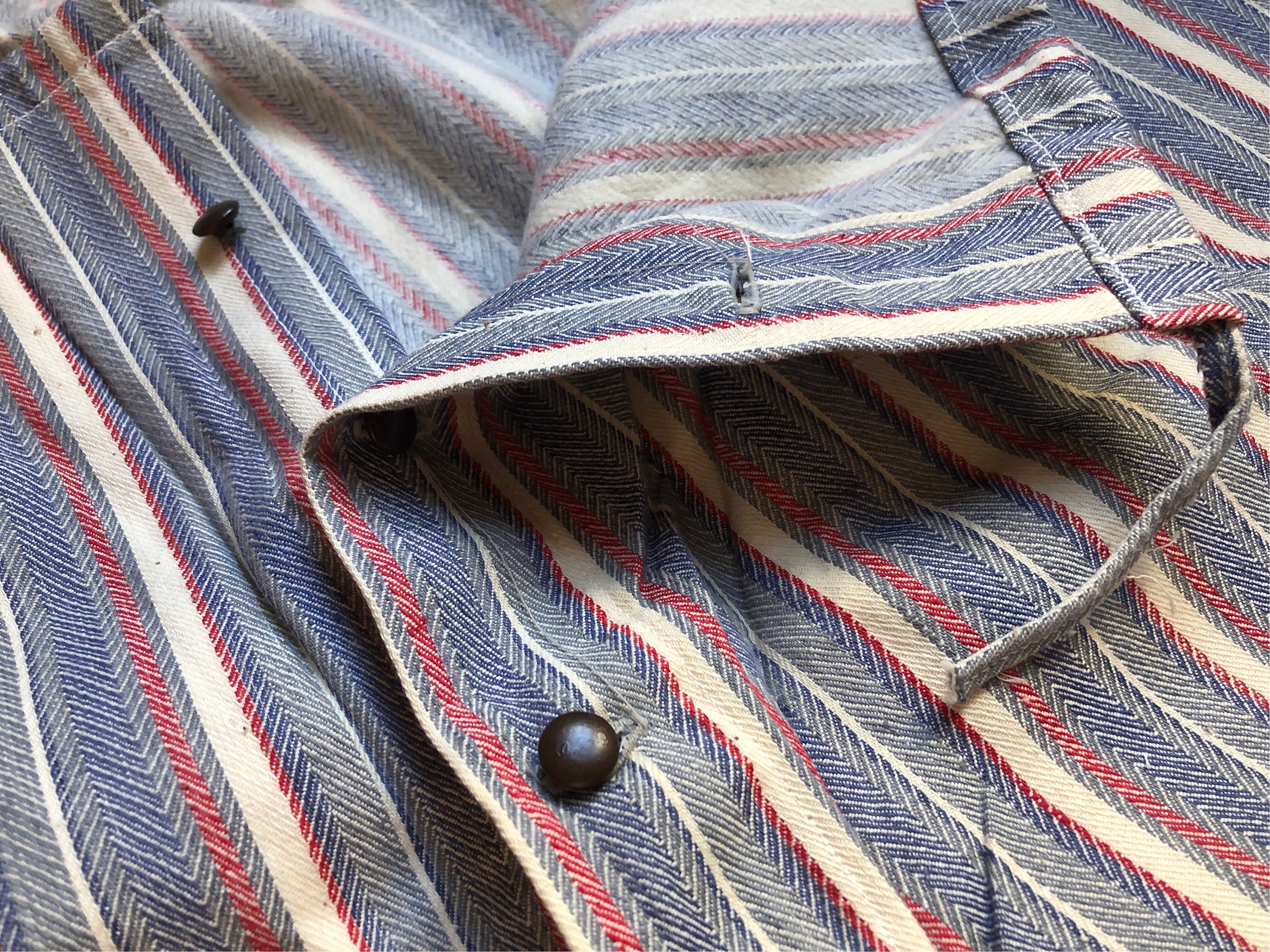 Prison Issue Pyjamas Vintage 60s French Brushed Flannel Cotton Stripe Pyjamas Pajamas ...