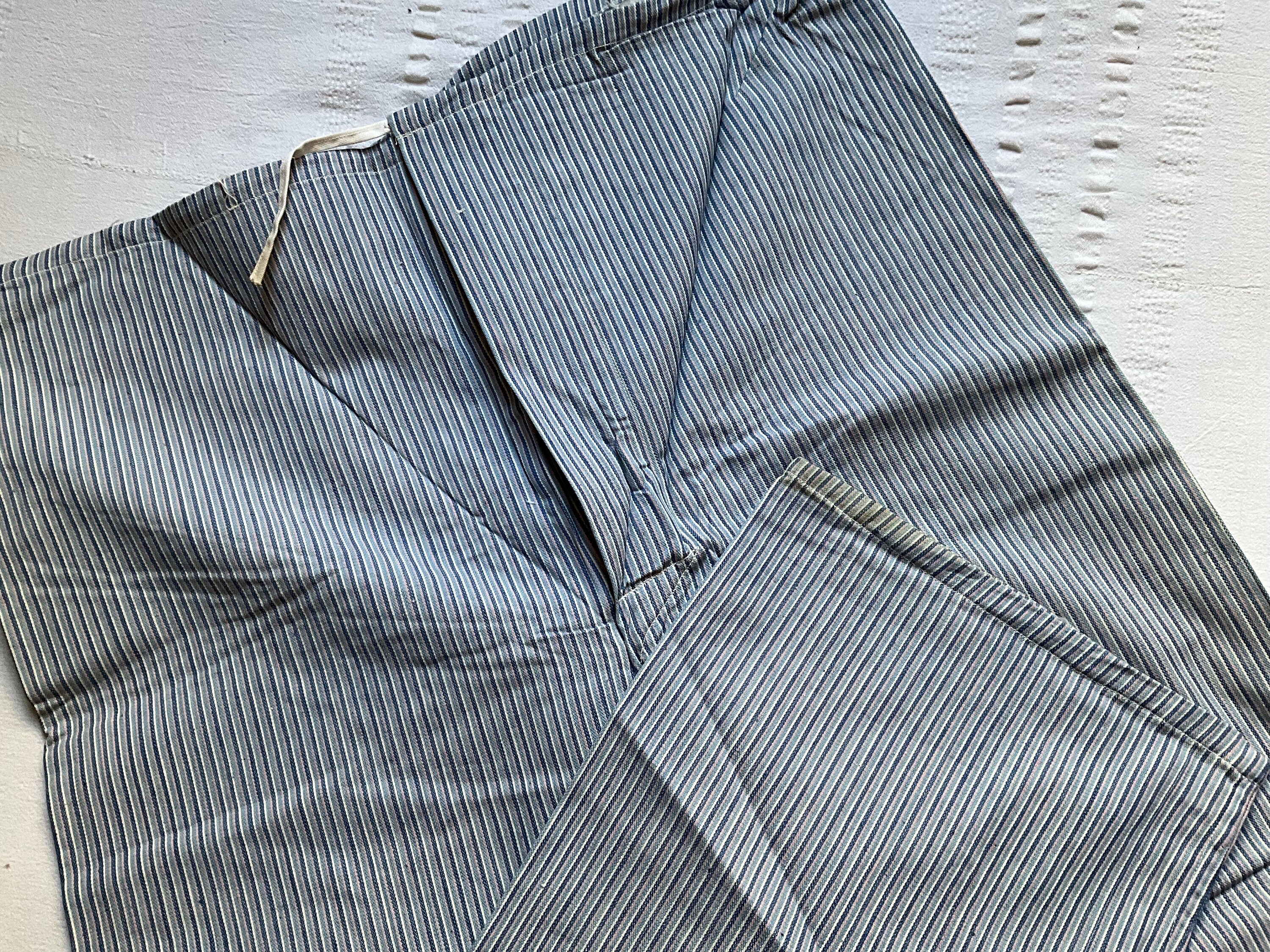 Prison Issue Pyjamas Vintage 60s French Brushed Flannel Cotton Stripe Pyjamas XL 2XL 3XL ...