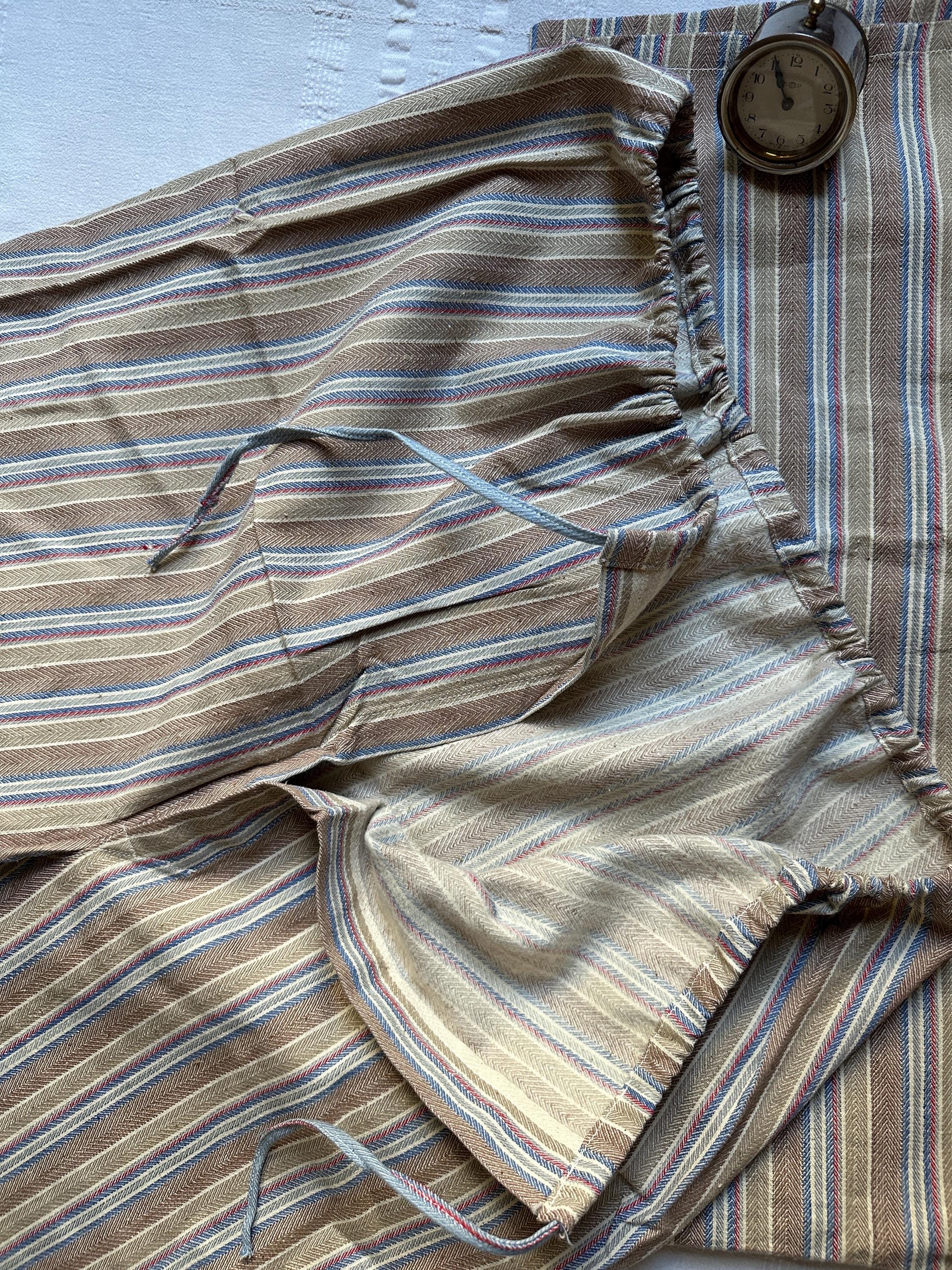 Prison Issue Pyjamas Vintage 60s French Brushed Flannel Cotton Stripe Pyjamas Pajamas ...