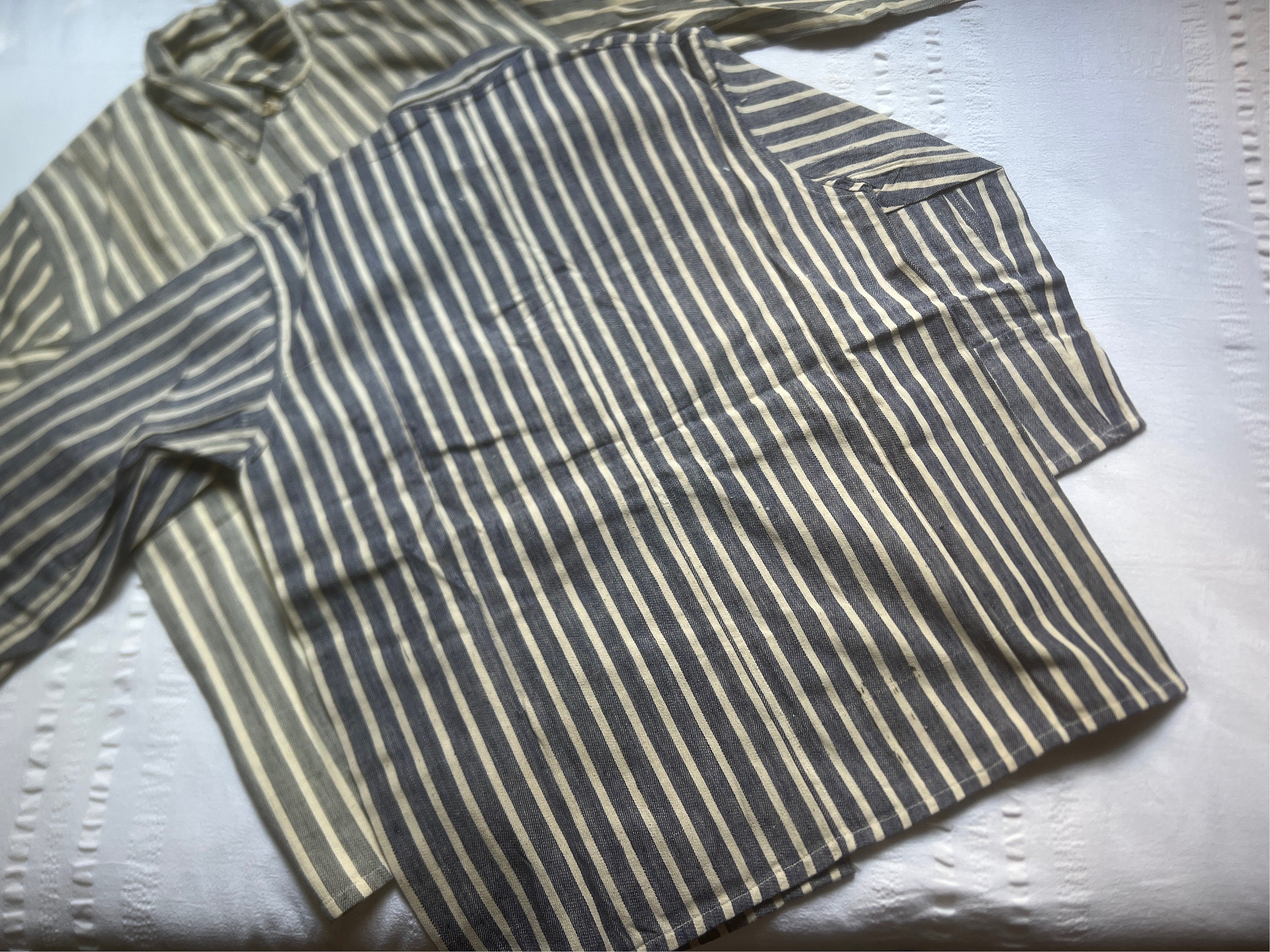 Vintage 50's Prison French Work Shirt Jacket Medium Large 