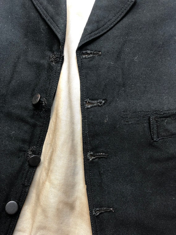 Antique French 7 button Waistcoat Vest Gilet with lap… - Gem