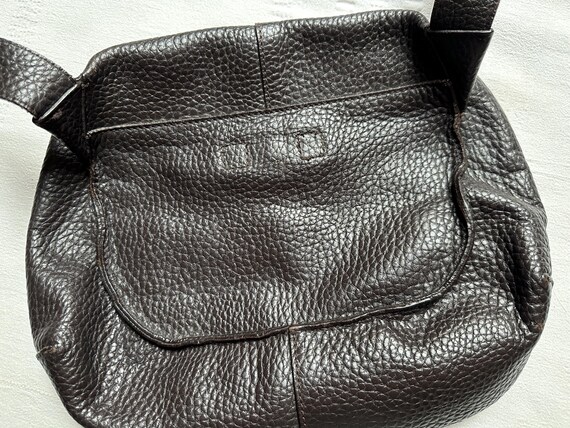 Vintage 90s Women's Bag Retro Shoulder Bag Women's Small Vintage Bag Brown Cowhide Genuine Leather