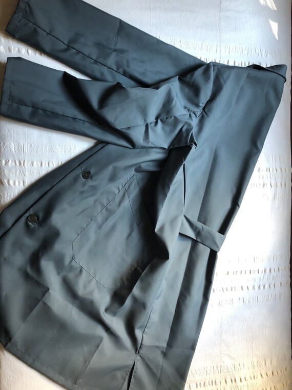 Pit 25" Vintage French Nylon Work Long Jacket Lar… - image 8