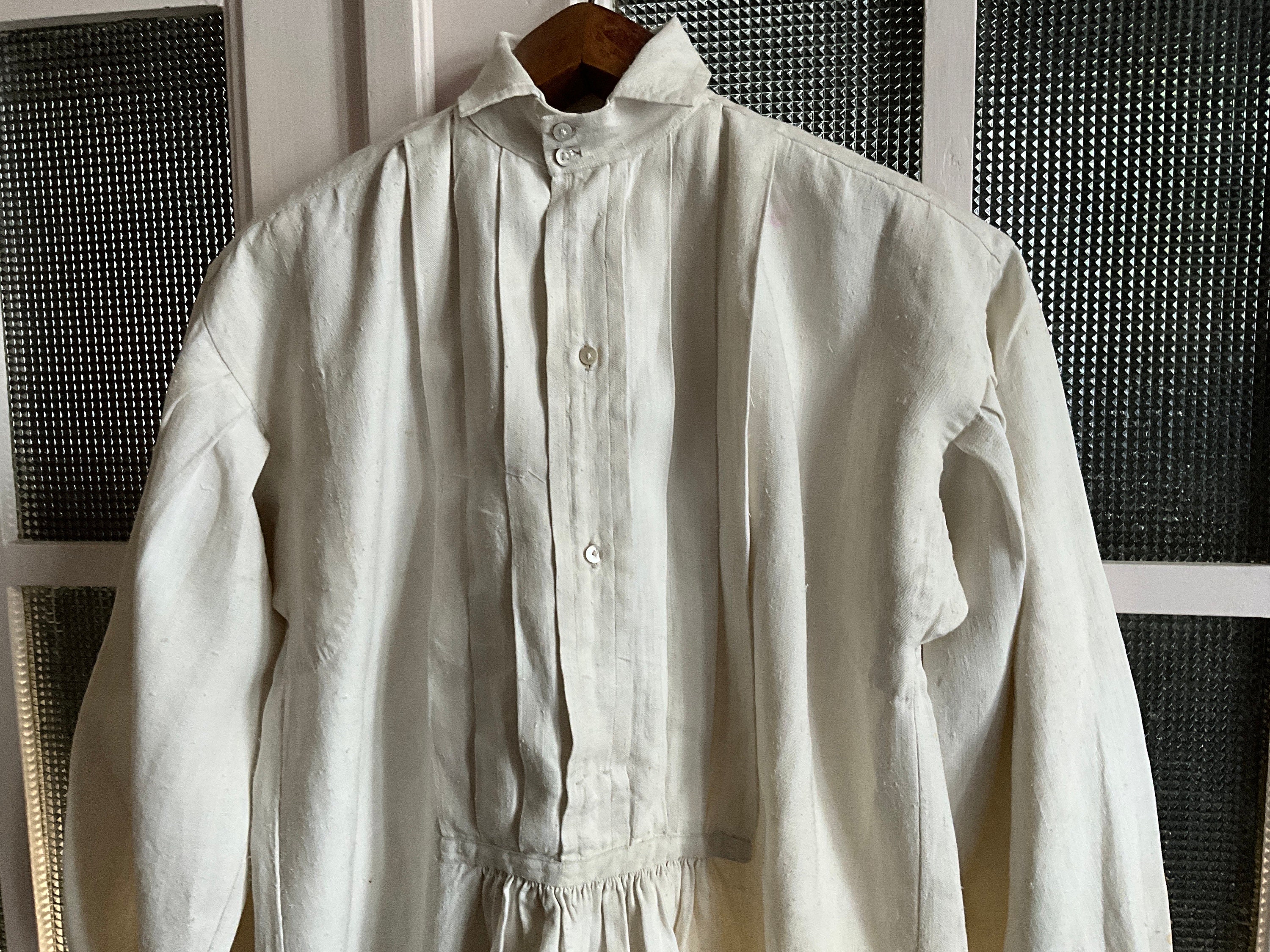 Antique French Linen Shirt Smock Large Workwear Chore Antique French Linen Shirt Smock Large Workwear Chore
