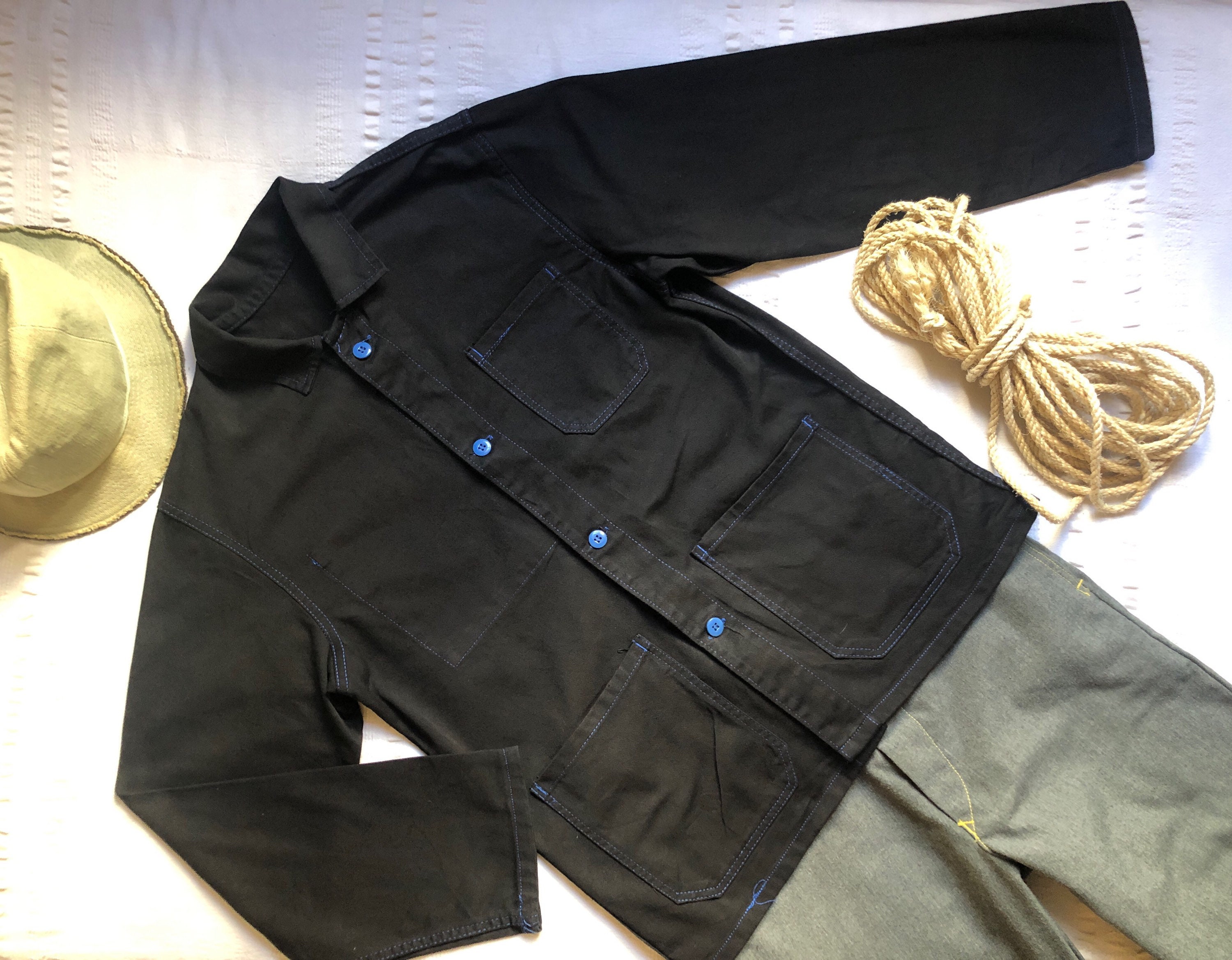 Vintage 80's French Work Jacket Pit 20 Medium Workwear - Etsy