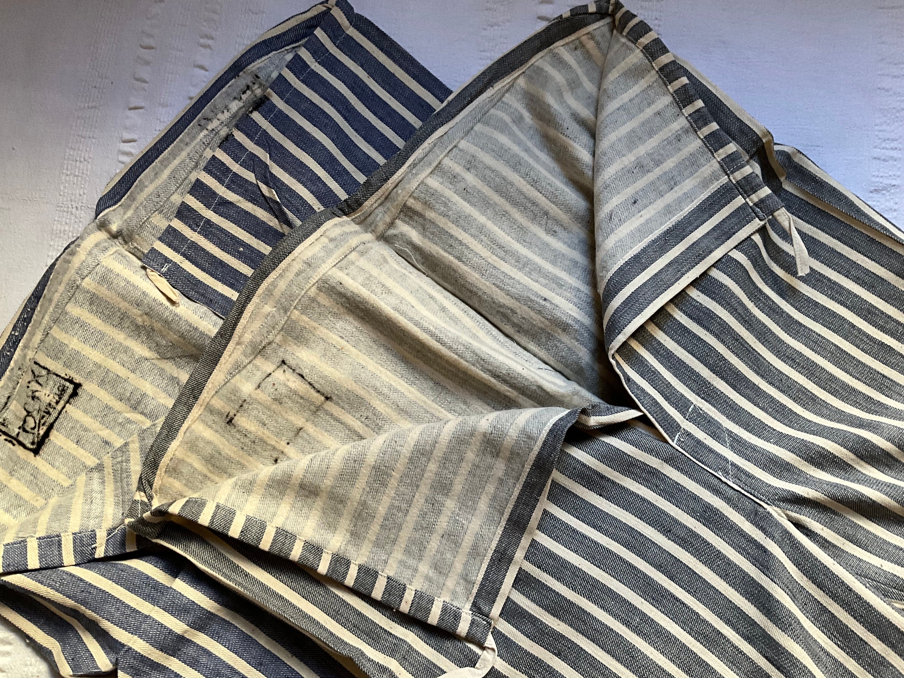 Vintage French Brushed Flannel Pant Cotton Stripe Pyjamas Pajamas ...
