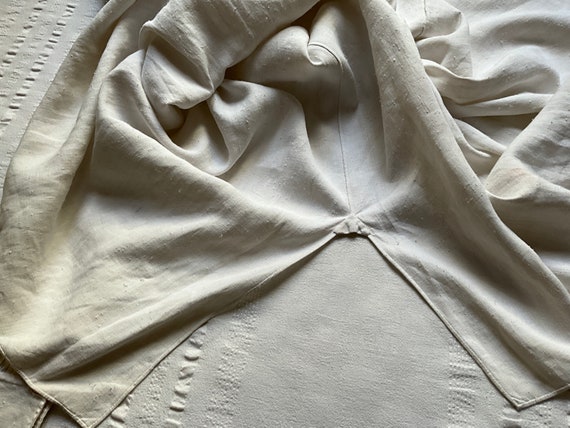 Antique French Linen Shirt Smock Large Workwear C… - image 10