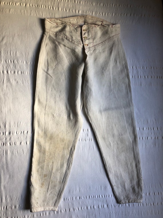 Vintage French Linen Pajama Pants 30s-40s old vin… - image 6