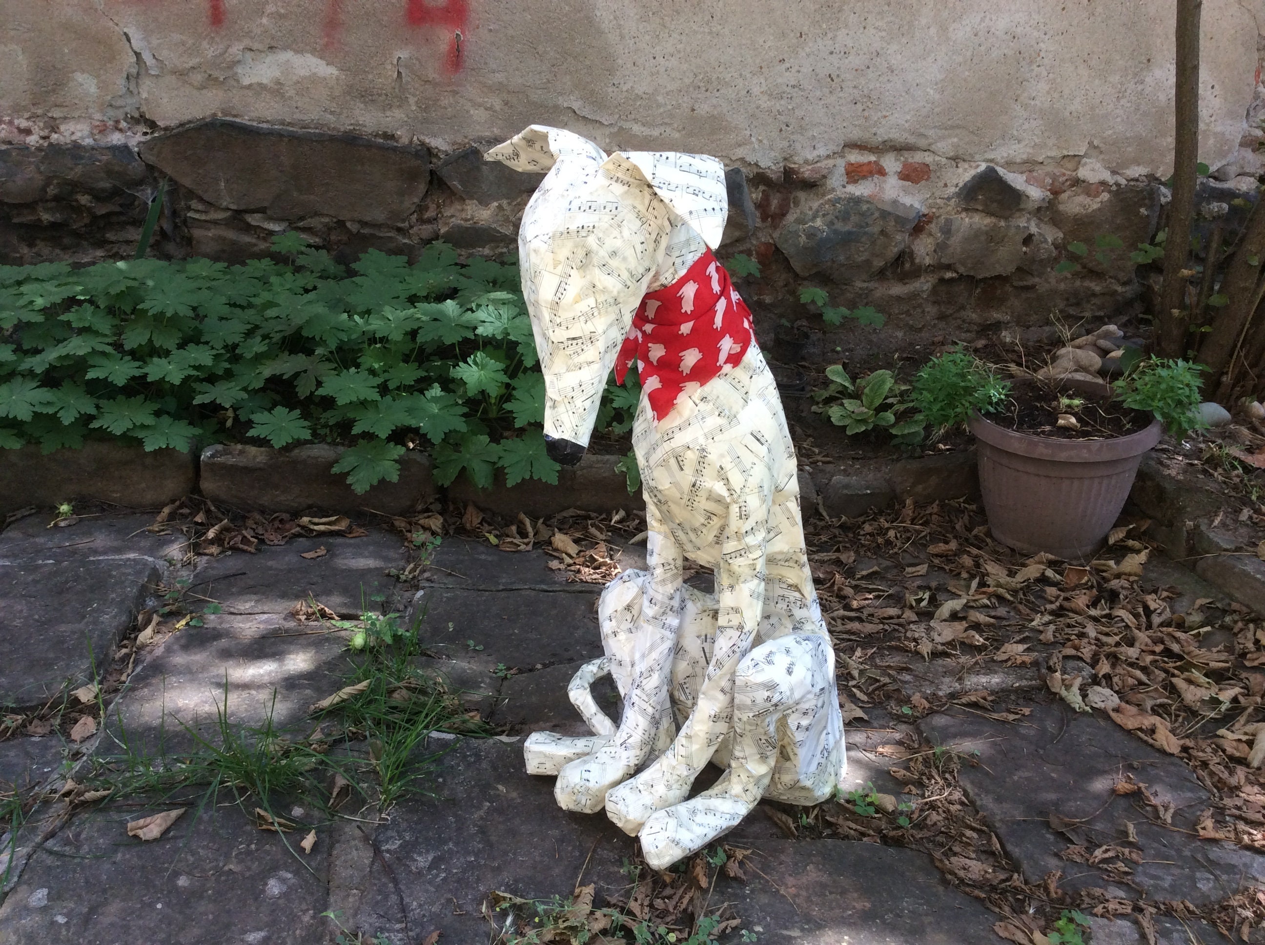 English Whippet Greyhound Paper Mache Dog Statue Real Size 29 Etsy