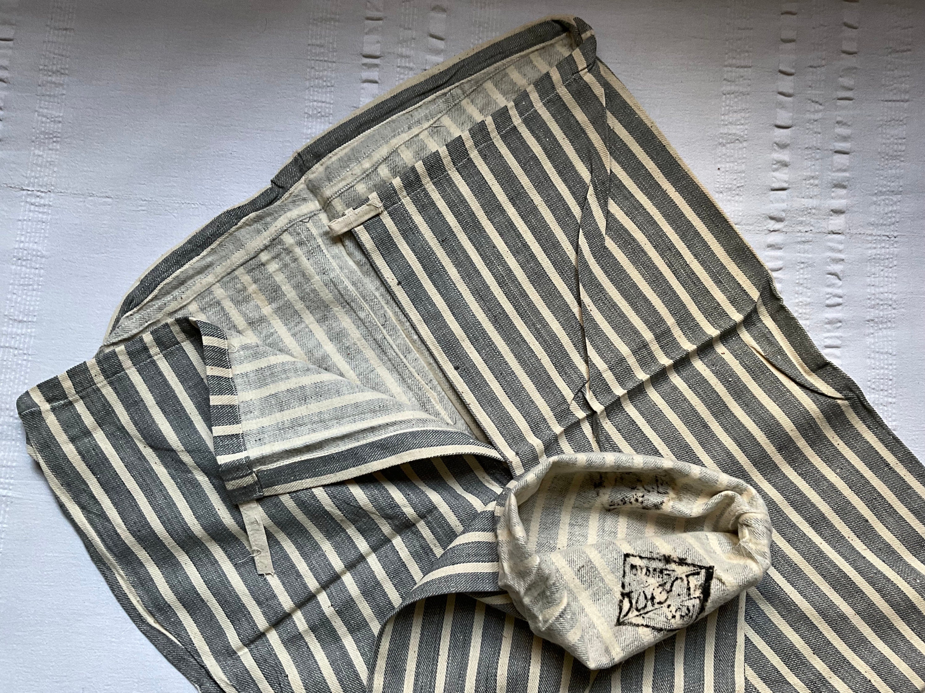 Vintage French Brushed Flannel Pant Cotton Stripe Pyjamas Pajamas ...